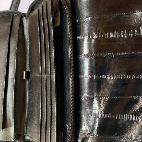 Vintage Lee Sands Eel Skin Wallet Clutch Crossbody - Picture 8 of 15
